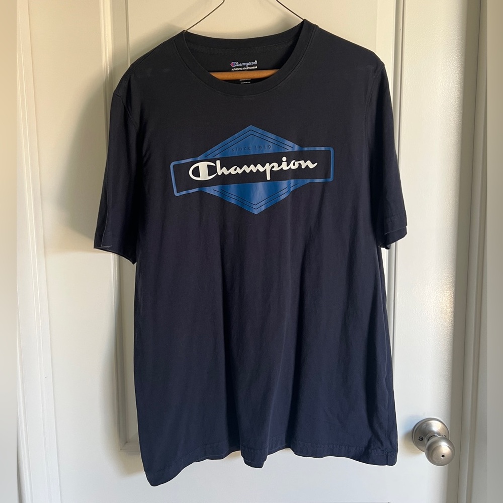 Large Navy Champion T Shirt